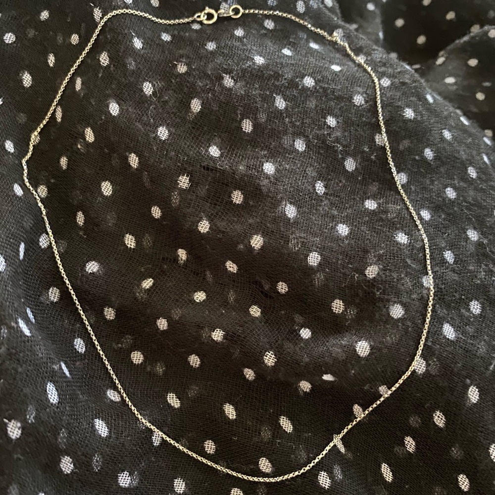 14 KT (585) White Gold 16” Petite Rolo Chain EUC